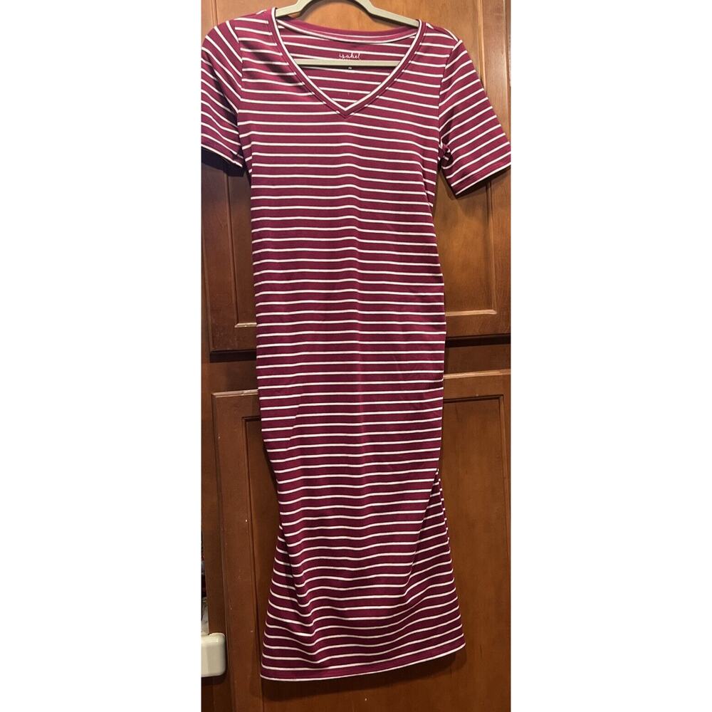 Ingrid & Isabel Burgundy and White Striped Dress